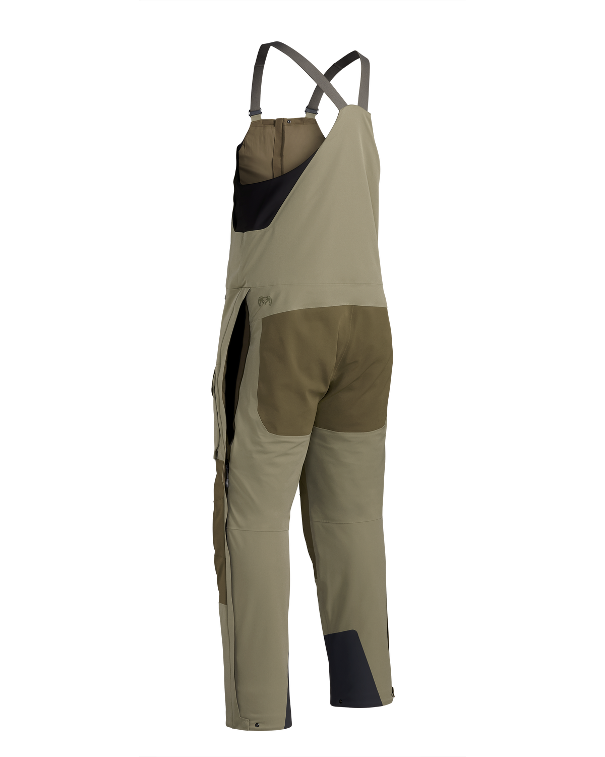 Back of Paragon Storm Shell Bib in Arctic Shadow Khaki