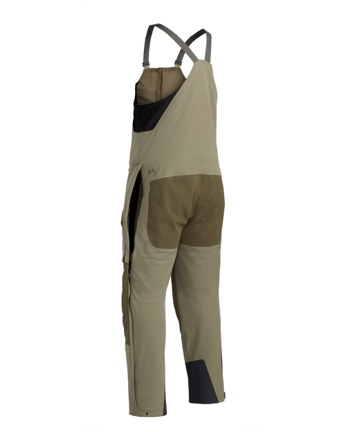 Back of Paragon Storm Shell Bib in Arctic Shadow Khaki